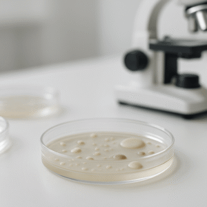 Boîtes de Petri montrant plusieurs morphologies de colonies microbiennes dans un laboratoire